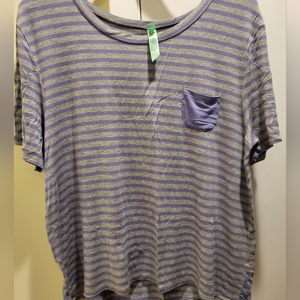 Honeydew Striped Tee Sz L